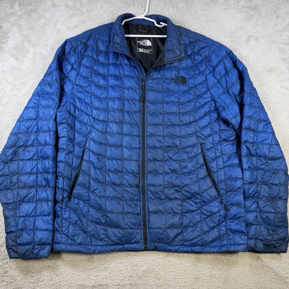 North Face Thermoball Eco Puffer Jacket Men's Size XXL Blue Full Zip Lightweight